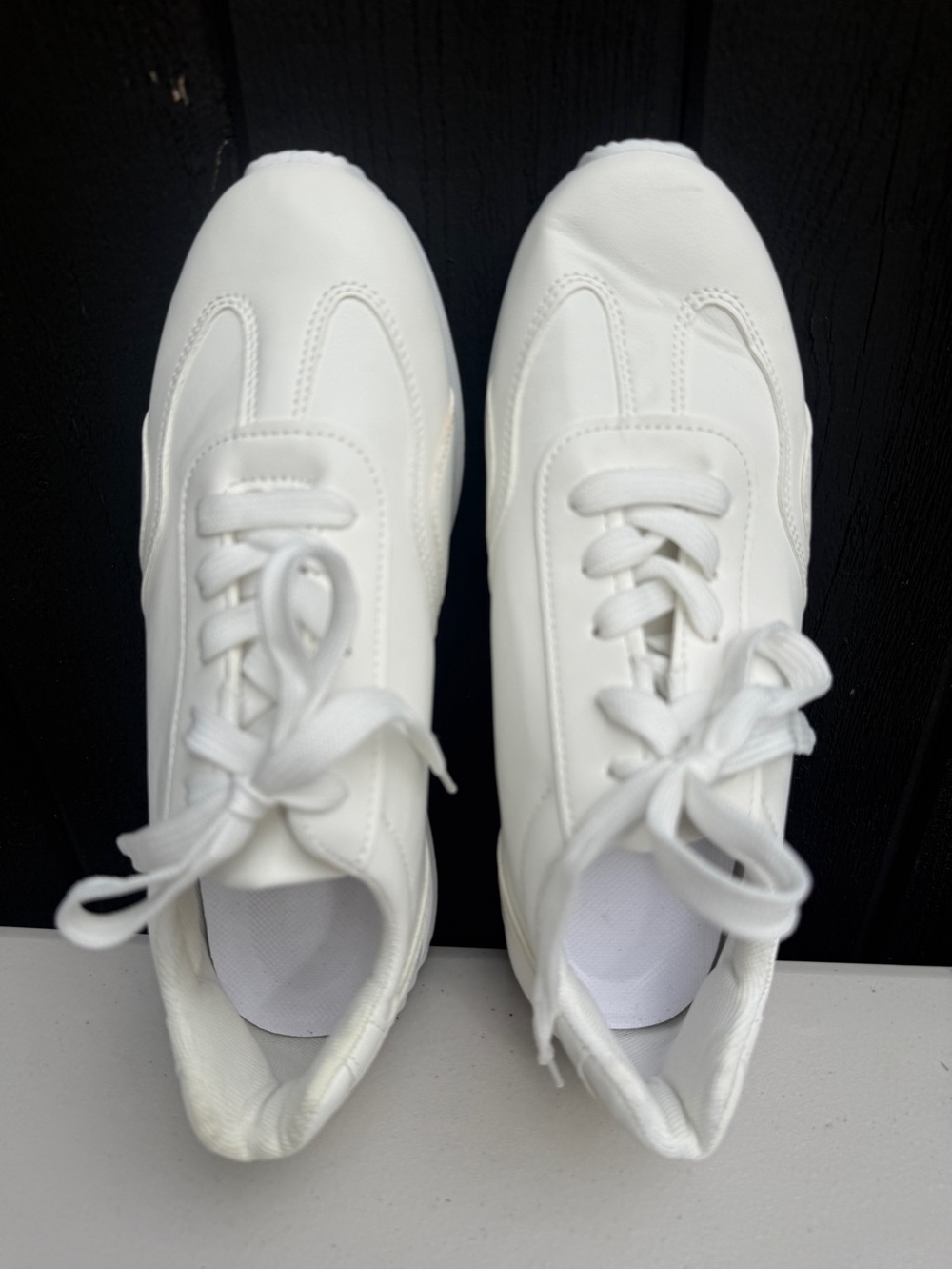 Brand New Women’s Unbranded White Lace-Up Sneakers EUR 40 US 7.5”